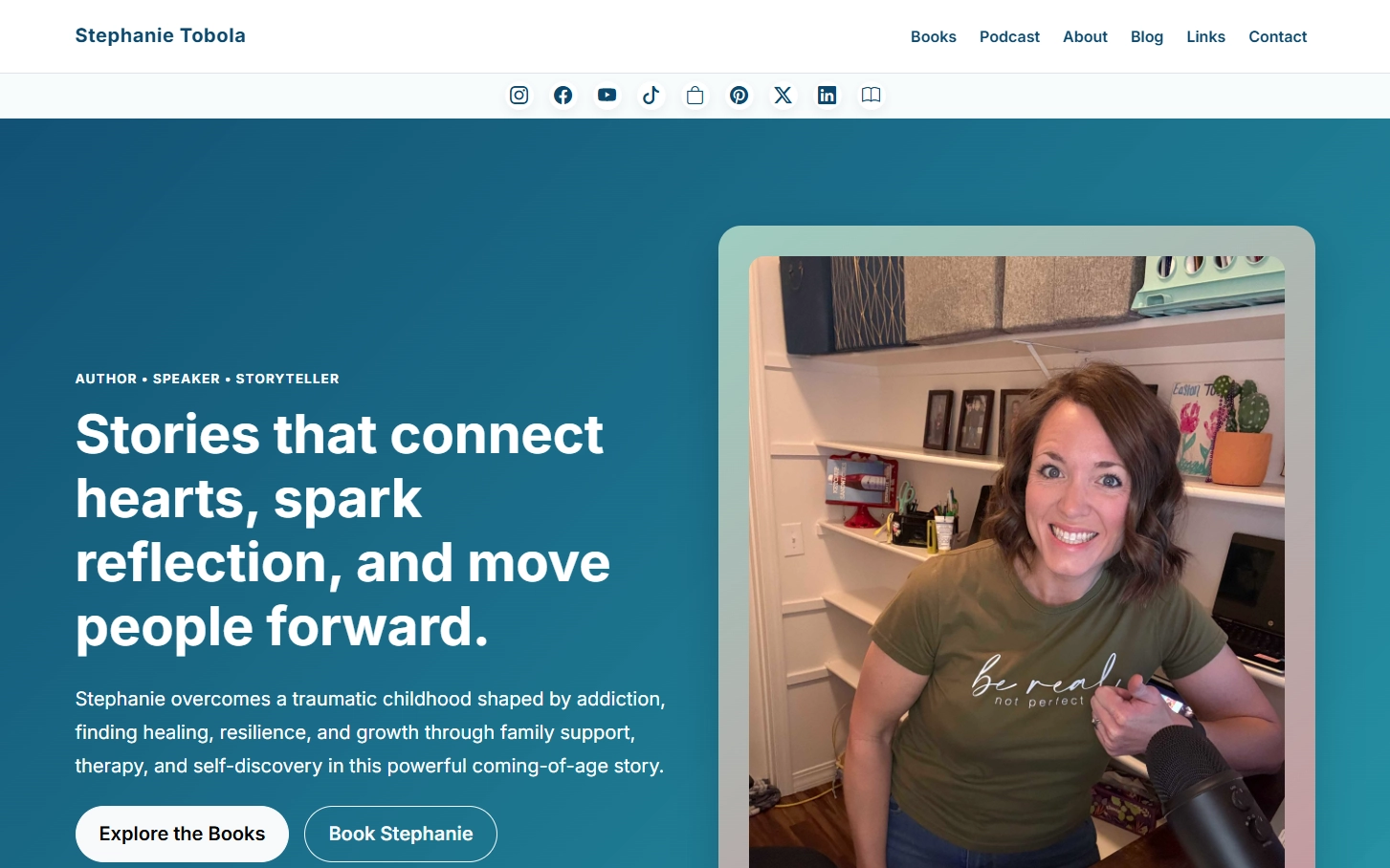 Screenshot of the Stephanie Tobola website